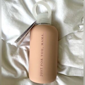 BNWT Teddy Bkr glass water bottle custom message.